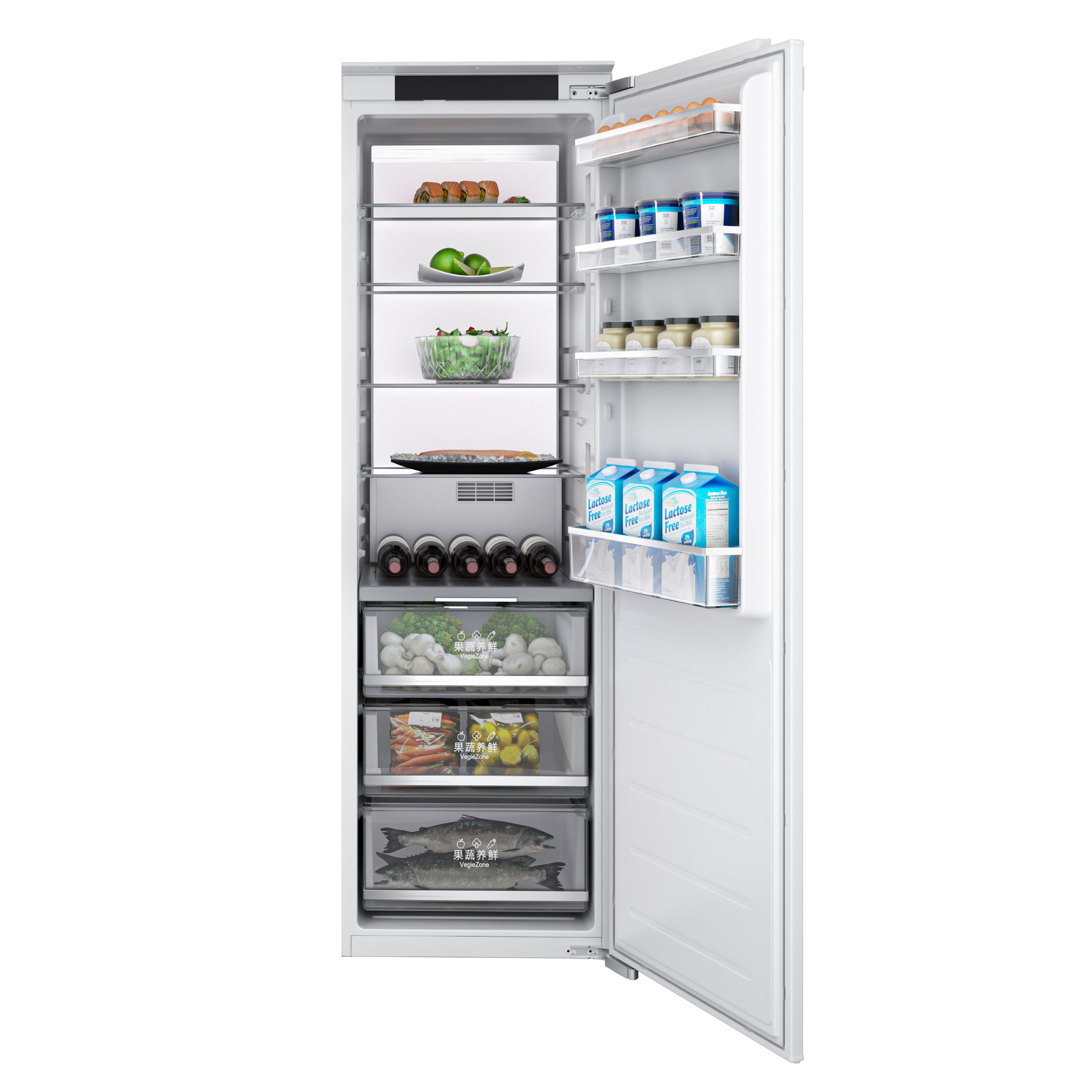 领厨大容量单开门嵌入式冰箱