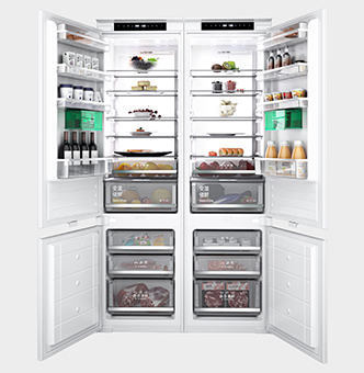 领厨大容量双门嵌入式冰箱